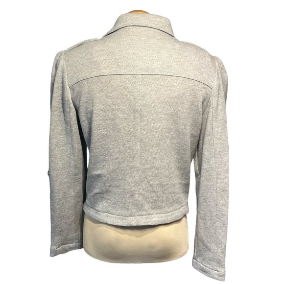 NEW LC LAUREN CONRAD NWT Knit Moto Jacket Grey Size Large VERY Cute - Picture 7 of 13